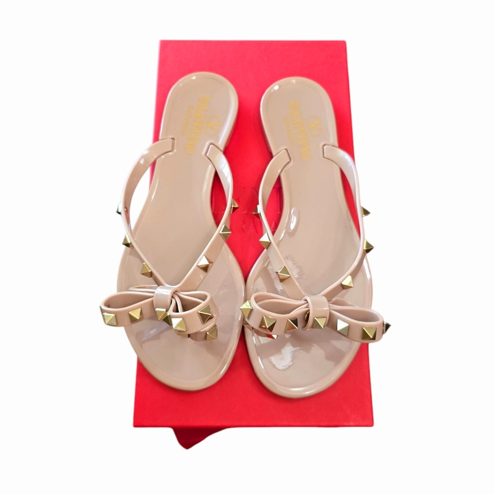 Valentino Garavani White Rockstud PVC Sandals